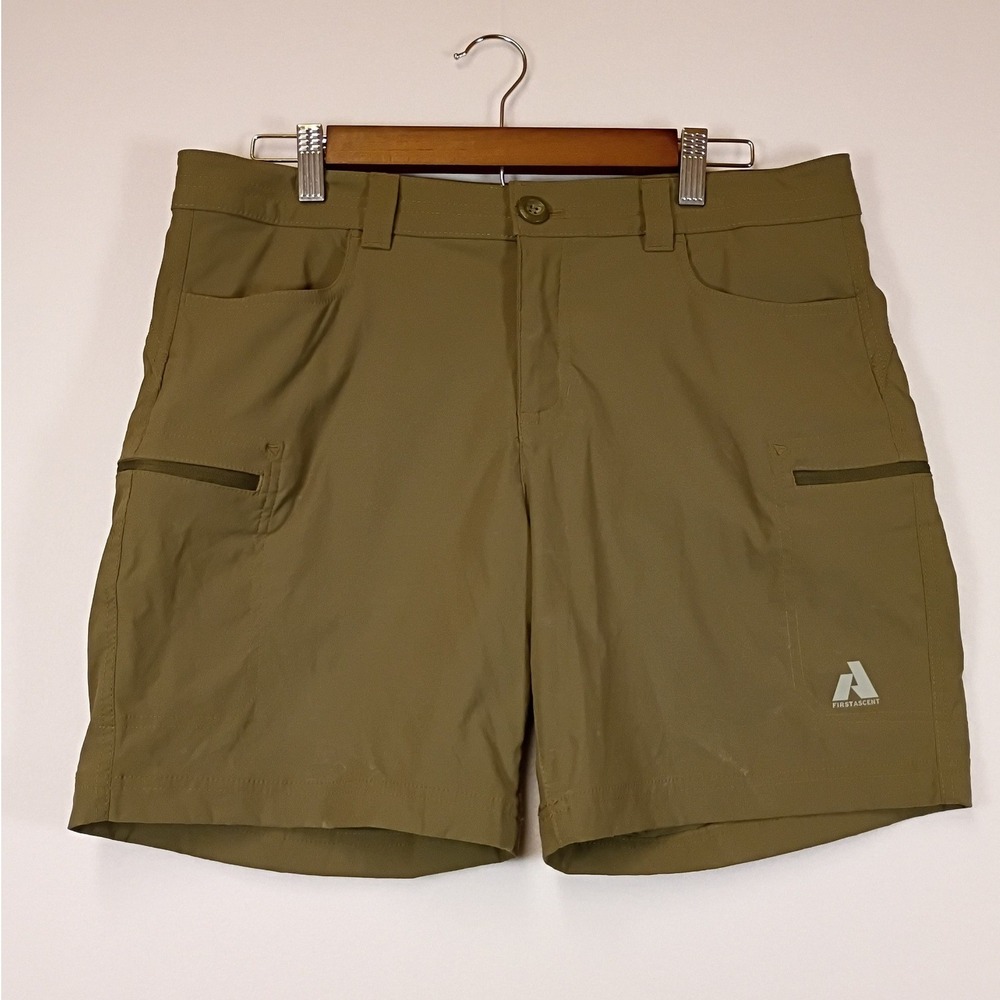 Outdoor Eddie Bauer First Ascent Women 12 Olive Green Hiking Utility Shorts